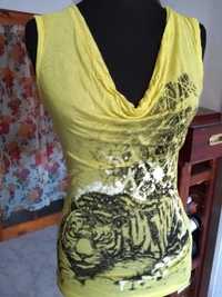 ROBERTO CAVALLI дамска блуза, цвят лимонено жълто