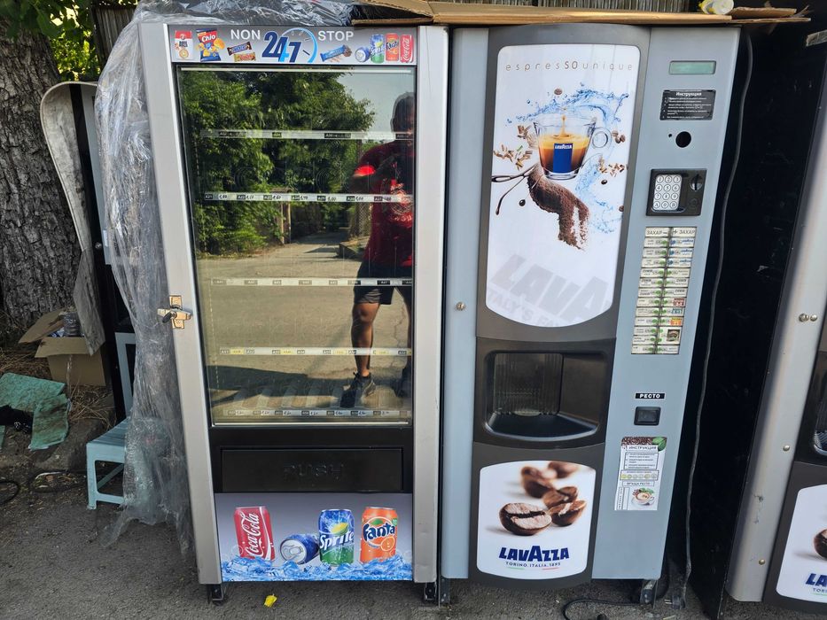 Работещи с евро! Кафеавтомат и хладилна,вендинг автомати,кафемашини.