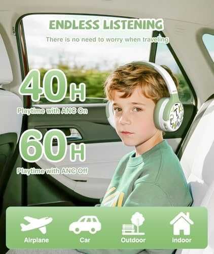Нови Детски безжични шумопотискащи слушалки Bluetooth 60 часа батерия