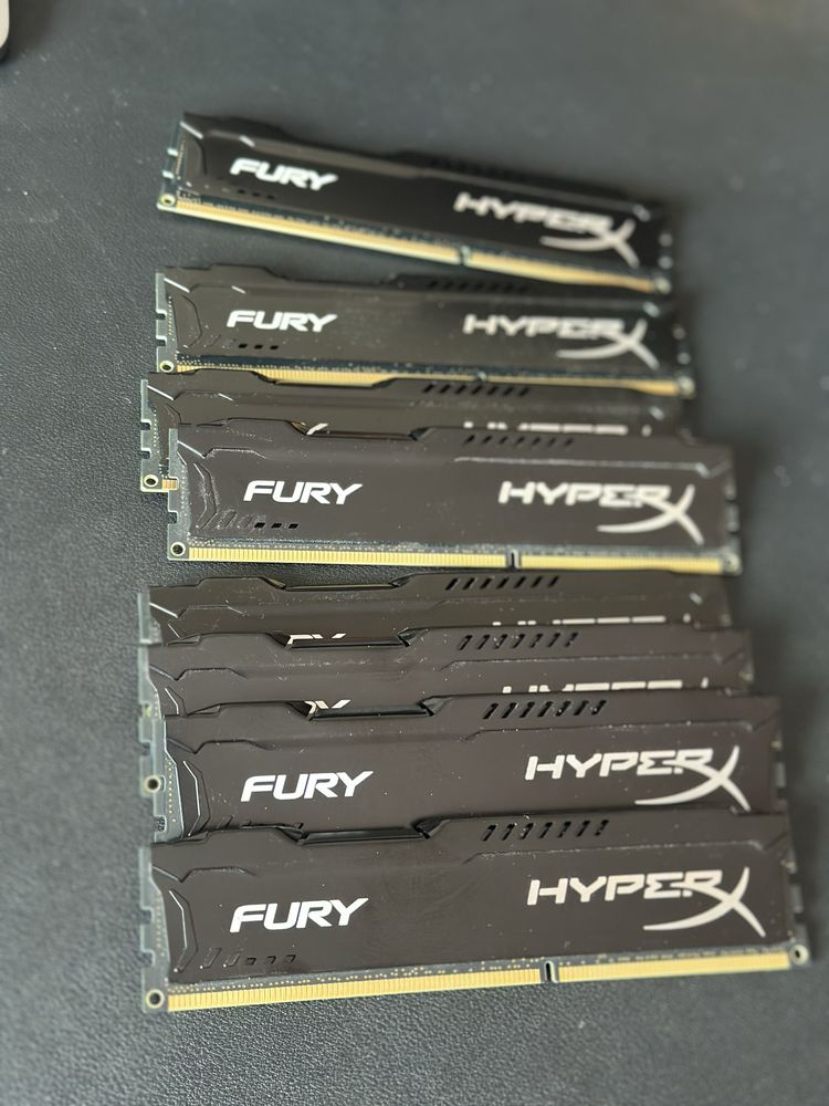 Лот 4броя RAM памет Kingston HyperX FURY 4GB DDR3 1600MHz HX316C10FB/4