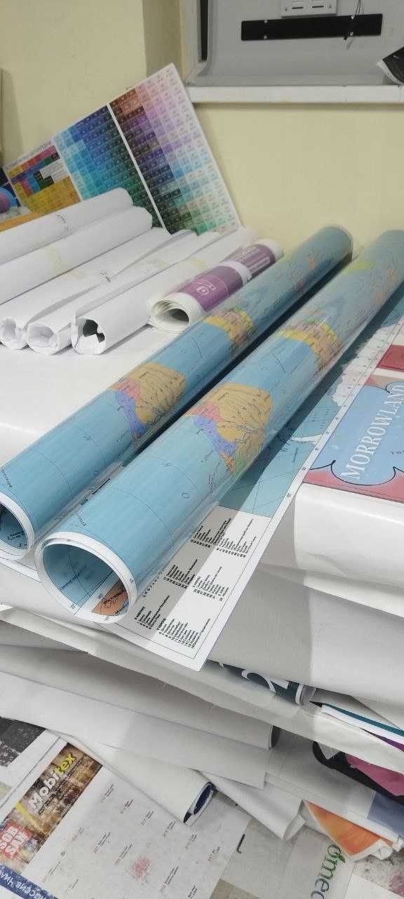 Большая интерьерная карта мира на стену (новая) Размер 250см х 150см