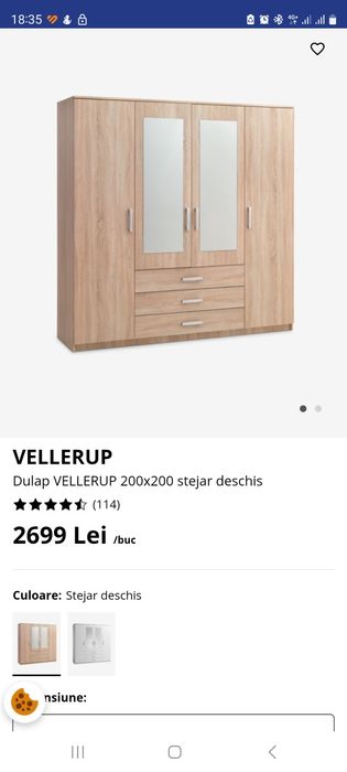 Dulap VELLERUP 200x200 stejar deschis