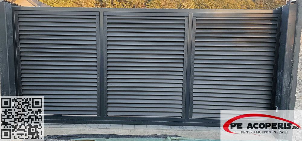 Poarta gard din otel tip jaluze - dublu vopsit, montaj, livrare rapida