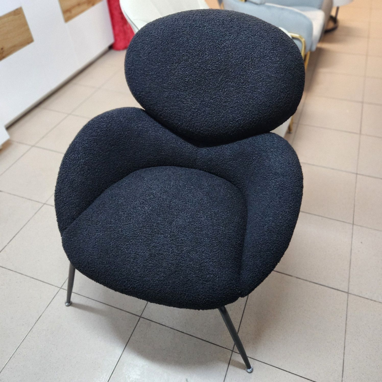 NOU Fotoliu modern teddy negru