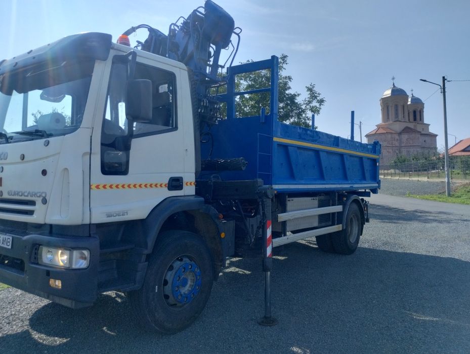 Iveco eurocargo basculabil și macara forestiera loglift Z