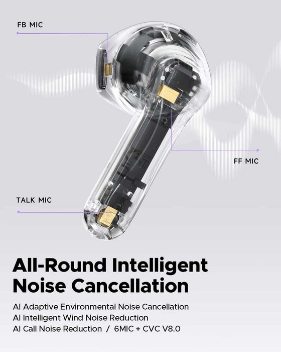 Беспроводные наушники SoundPEATS Air5 ANC Bluetooth 5.4 шумоподавление