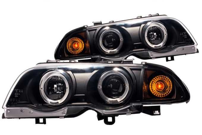 Far faruri BMW E46 NFL Angel Eyes negru NOU