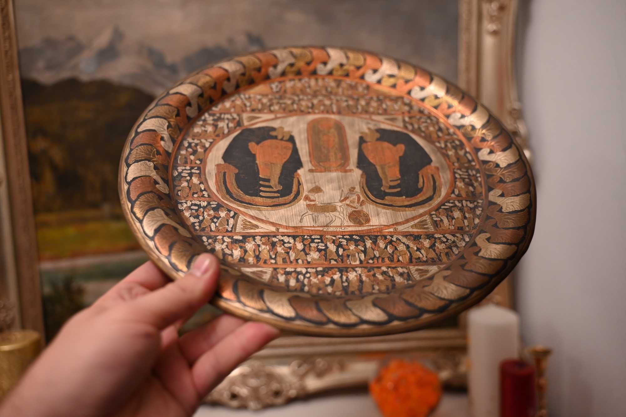 DN168 450g 30cm diametru - Tava de alama superba egypt