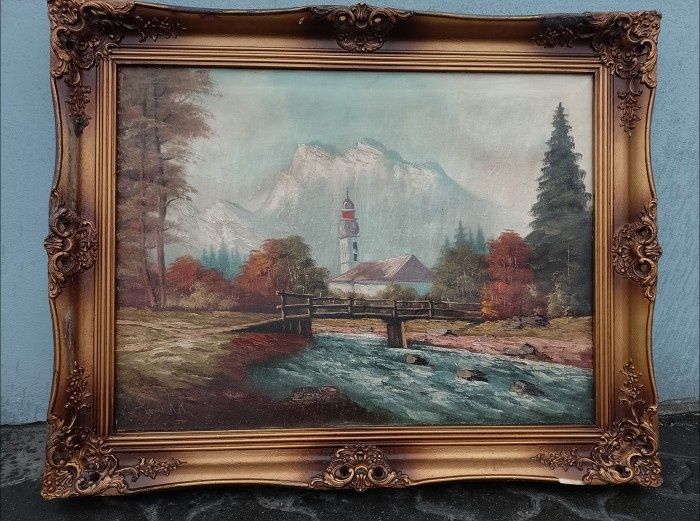 Tablou Ulei pe pânză o lucrare foarte veche semn