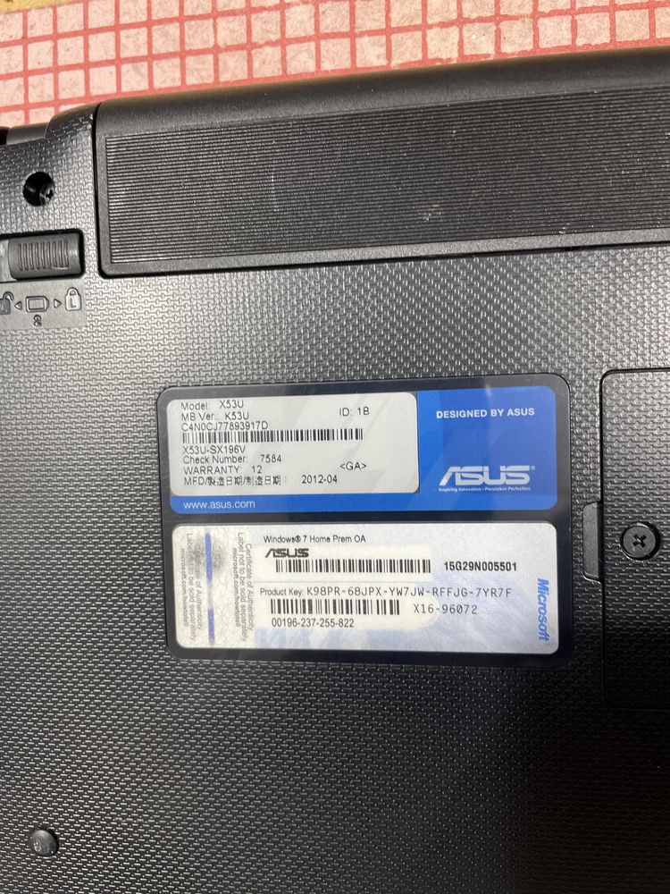 Laptop Asus X53U  windows 10