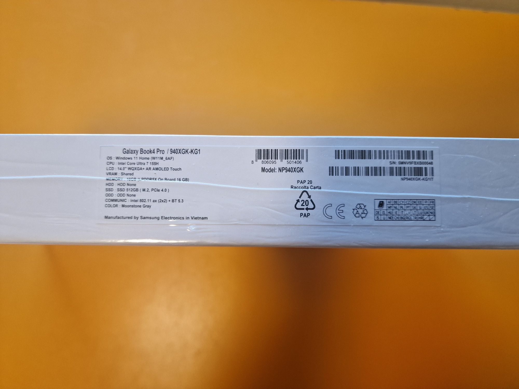 Samsung Galaxy Book4 Pro Intel Ultra 7, 16GB RAM 512GB touch sigilat