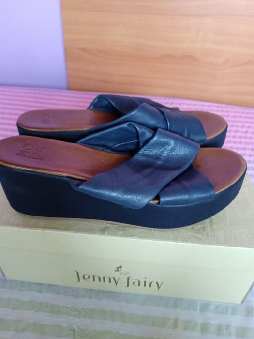 Vând Papuci Damă cu Platforma Piele Naturală Italia Mărimea 38