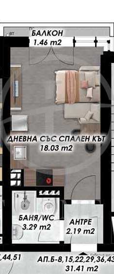 Реф. 3139 Едностаен Апартамент / Гагарин