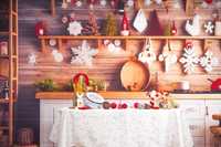 Коледен фон за снимки кухня