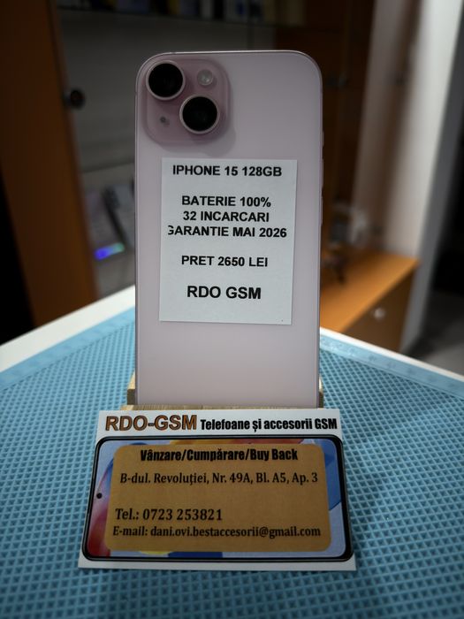 Iphone 15 128gb Roze/Neverlock/Garantie