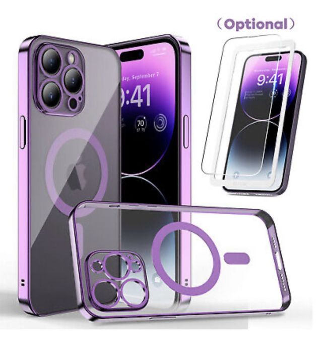 Husa Magneti Marble + Folie Sticla Iphone 14/15/16E/17/PRO/MAX/PLUS