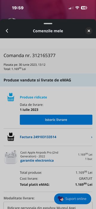 Vand Airpods Pro 2 - stare perfecta !