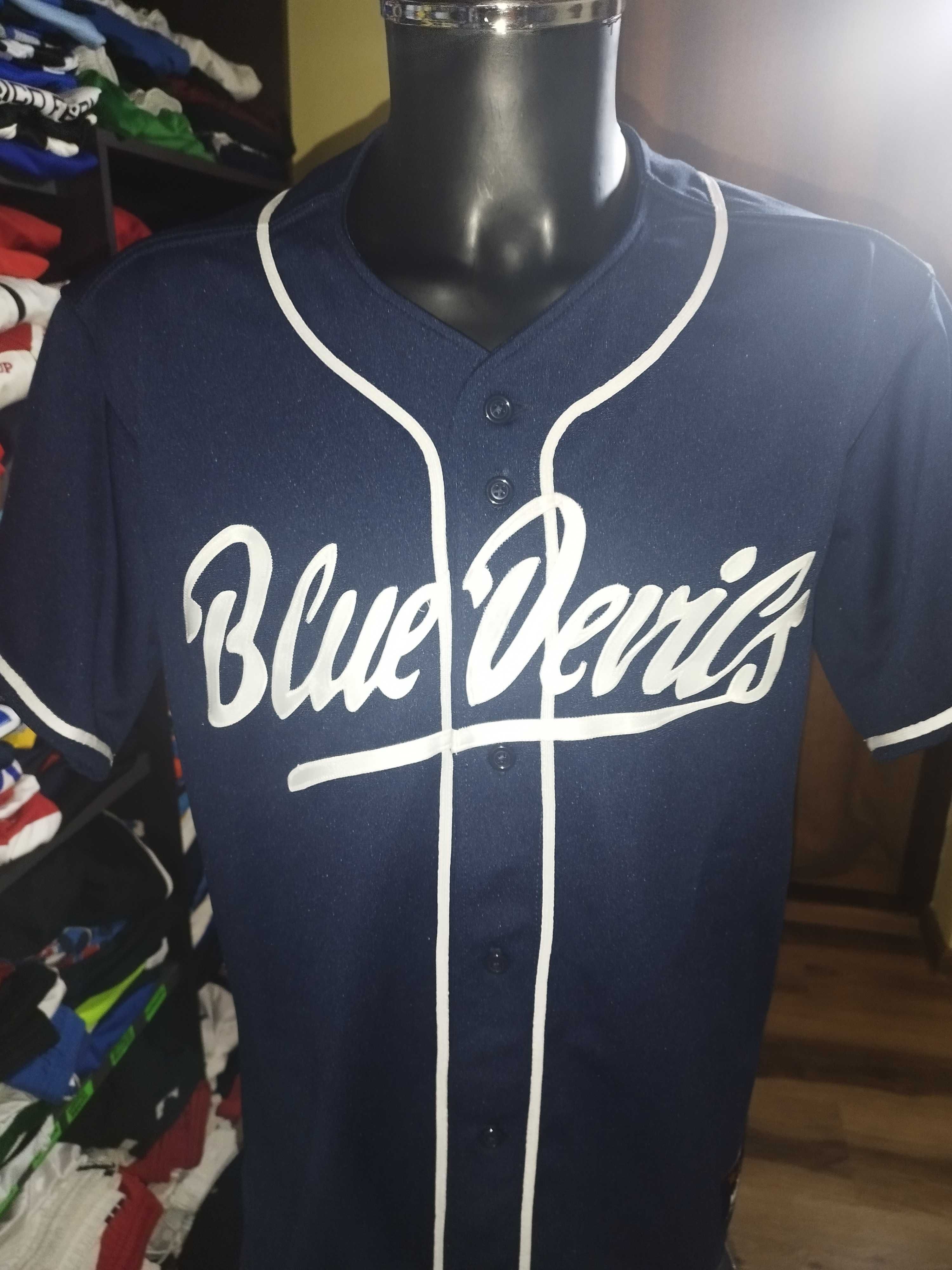 tricou baseball mlb blue devils jimmy maxim athletic marimea XL nou
