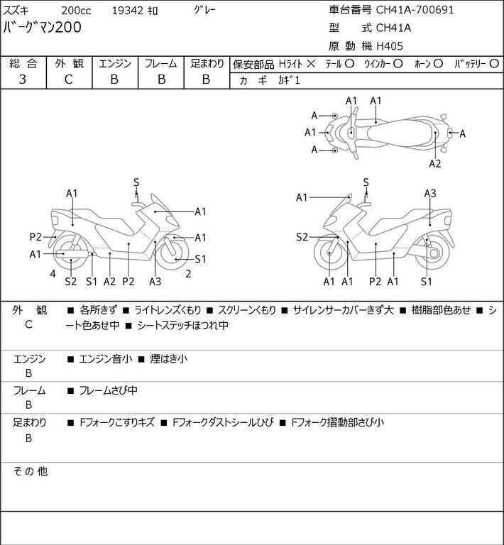 SUZUKI SKYWAVE 200 с Японского Аукциона