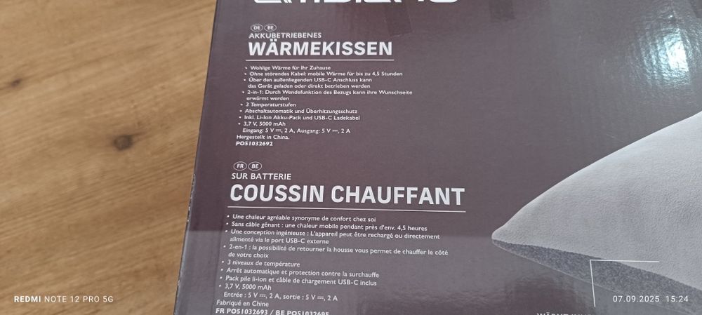 Vând  Perna încălzită. Special pentru camping / acasă