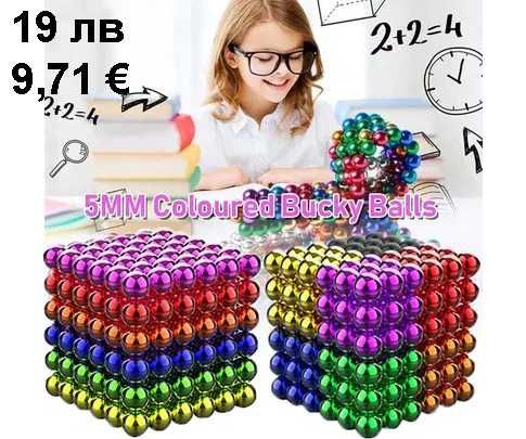 Магнитни топчета 216бр+карта. Neocube MC65 . Магнит. Цветни магнити