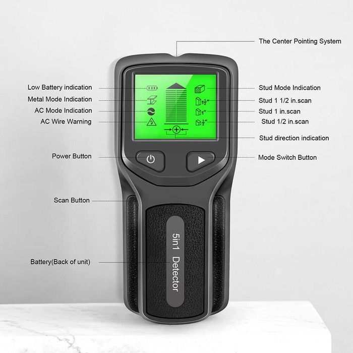 Detector de cabluri electrice 5 in 1, localizator metale, armaturi
