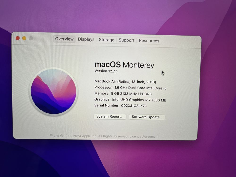 Macbook Air Late 2018 i5/8gb/128gb/ touch id