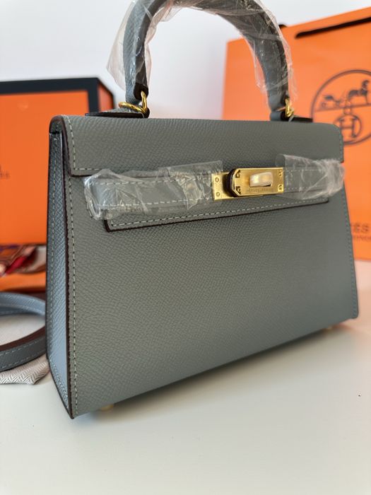 Geanta Hermes Kelly 19cm Light Blue