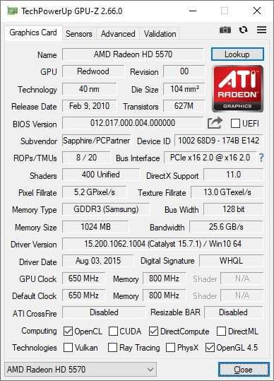 Видеокарта Sapphire Radeon HD5570 1G DDR3 128 bit