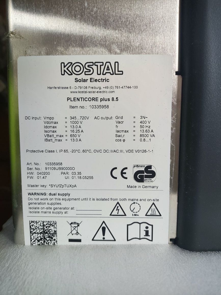 Инвертор Kostal plenticore plus 8.5