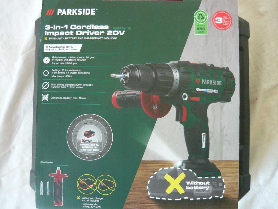 Flex Parkside pe acumulator, NOU, polizor unghiular 20 V, polidisc