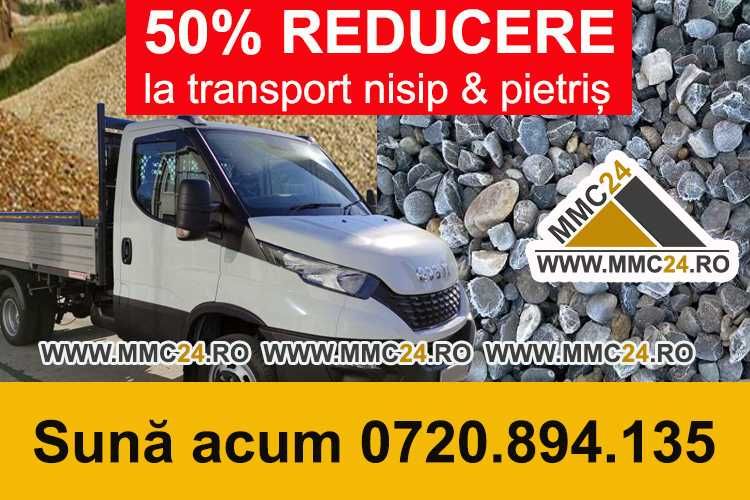 Livrez nisip, pietriș, balastru cu 50% REDUCERE