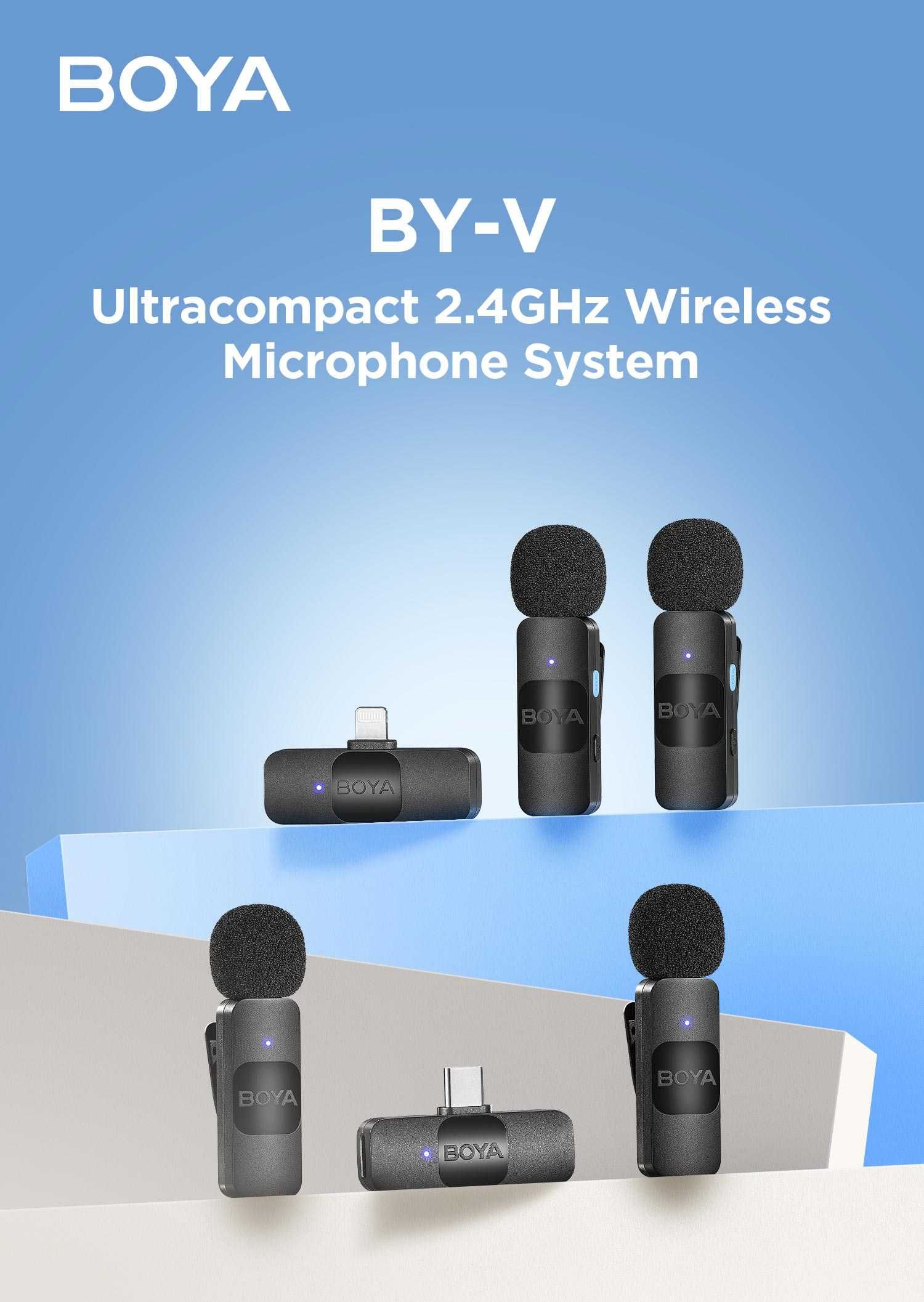 Беспроводной петличный микрофон серии BOYA BY-V серия: V1 V2 V10 V20