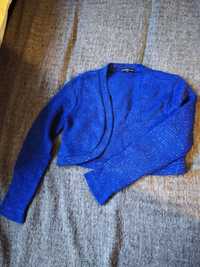 Синьо празнично плетено сако размер м