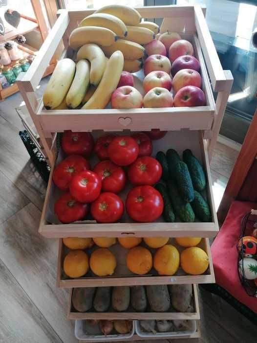 Raft lemn pentru fructe si legume