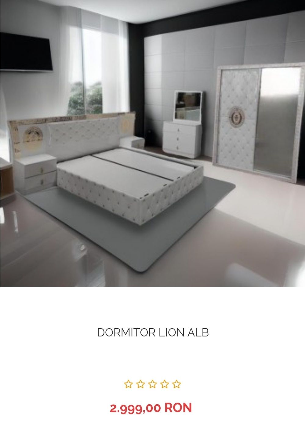 Dormitor Lion Alb/ negru
