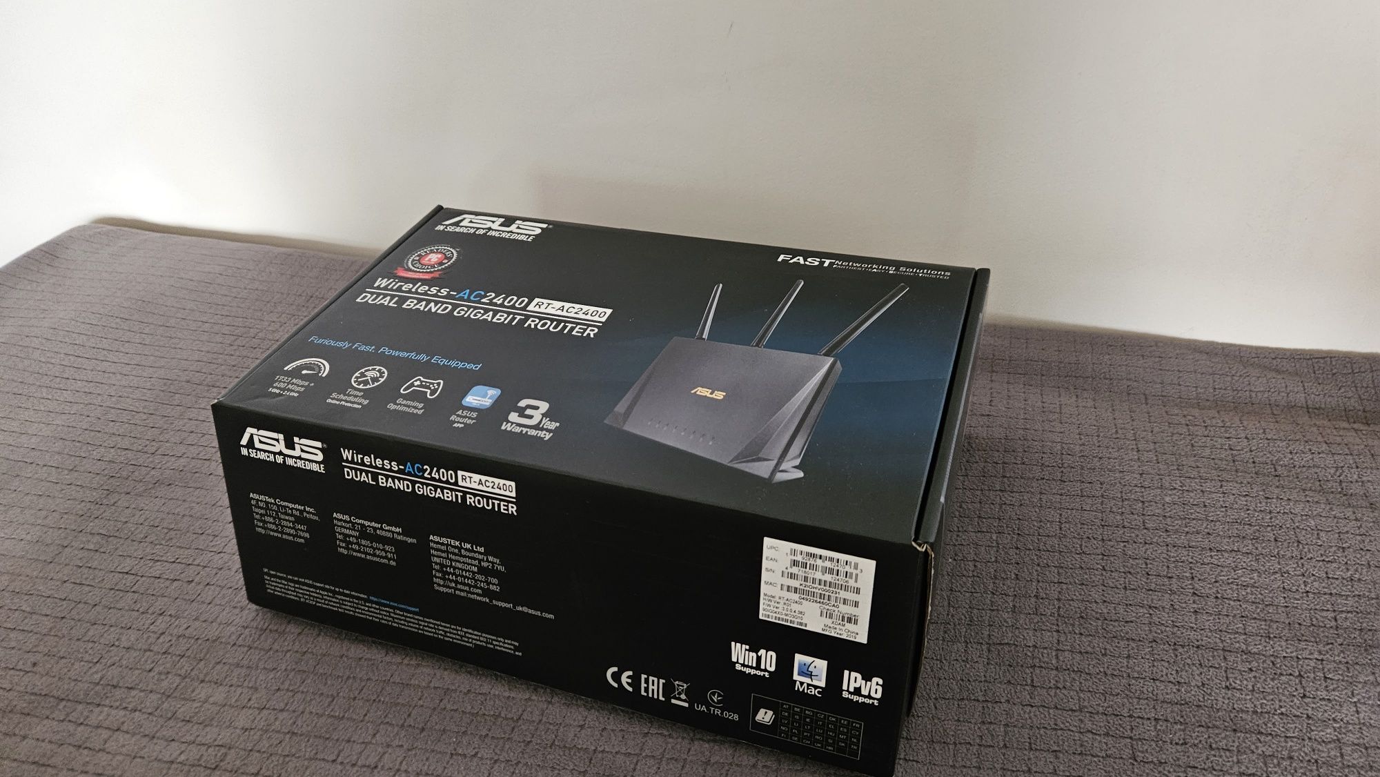 Router Wireless ASUS RT-AC2400 Dual-Band 600 + 1733 Mbps, USB 3.0