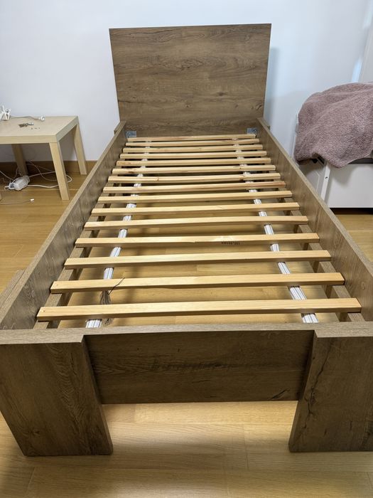 Cadru pat VEDDE 90x200 stejar sălbatic închis JYSK