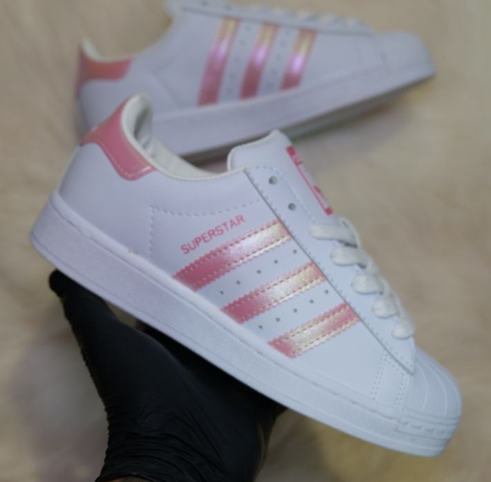 Adidas Superstar (36-40) Бели с Розови Ленти