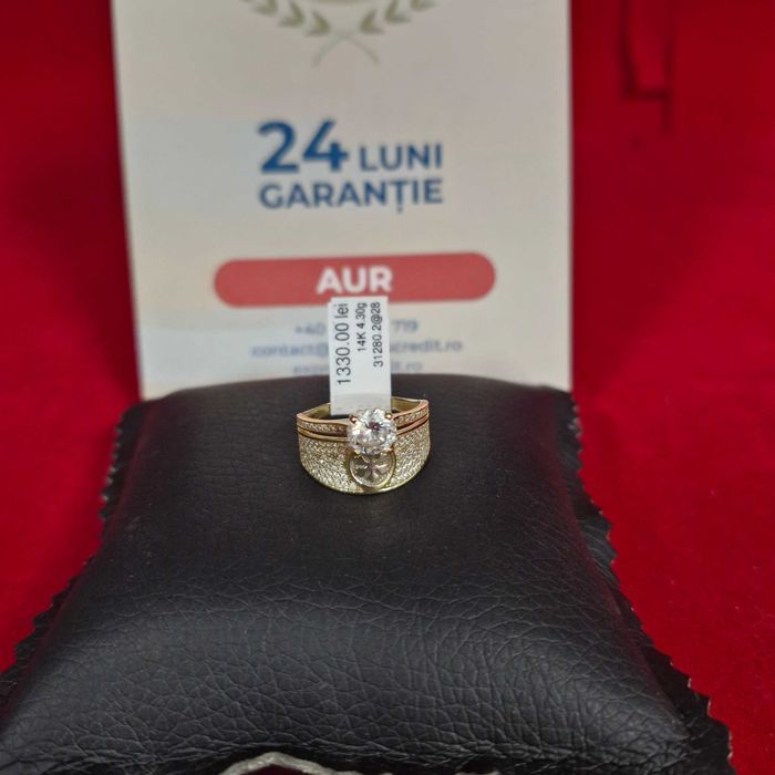 (B31280.2 Ag28 Doi Baieti) Inel Aur 14K -4.30 grame / Garantie 2 ani!
