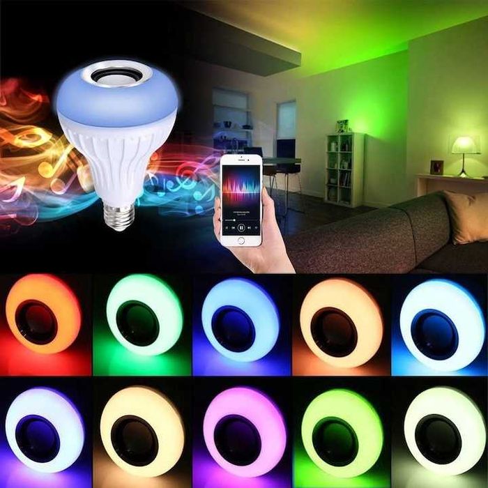 Bec muzical inteligent Bluetooth Telecomanda lumini colorate NOU