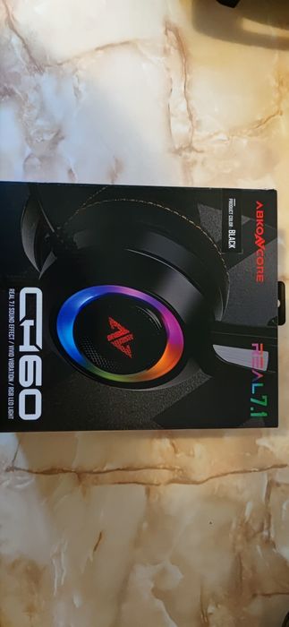 Căști gaming/filme ABKONCORE CH60  7.1, RGB, Earpad piele.