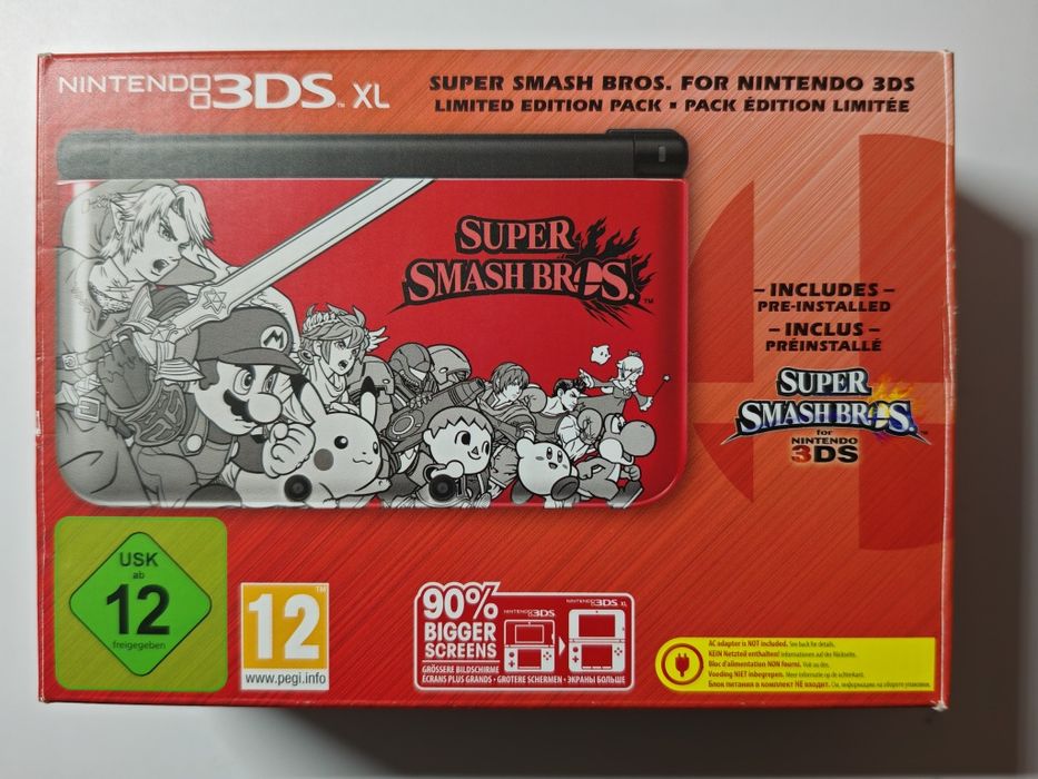 Nintendo 3ds Xl ediția Mario Smash Bros la cutie