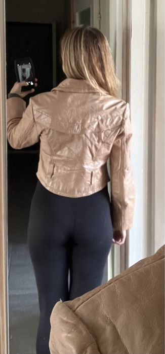 Късо яке естествена кожа