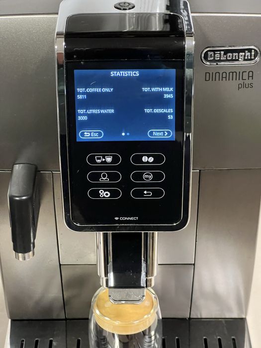 Кафемашина кафе автомат delonghı Dinamica plus Bluetooth с гаранция