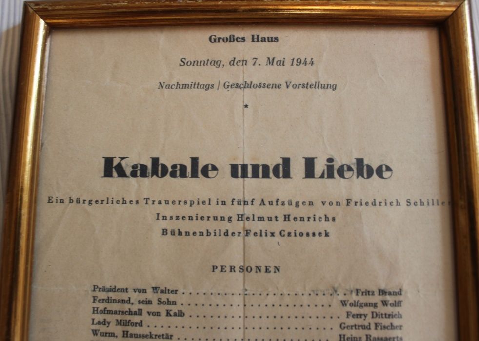 Pliant-program 1944 Germania - Kabale Und Liebe