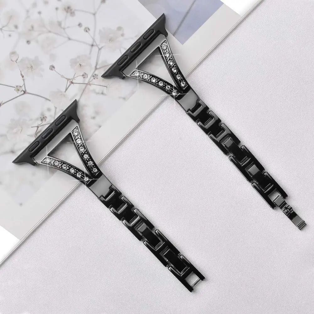 Stainless steel кристална каишка за Apple Watch ULTRA/SE/10/9/8/7/6/5