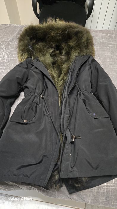 Дамска парка с естествен косъм