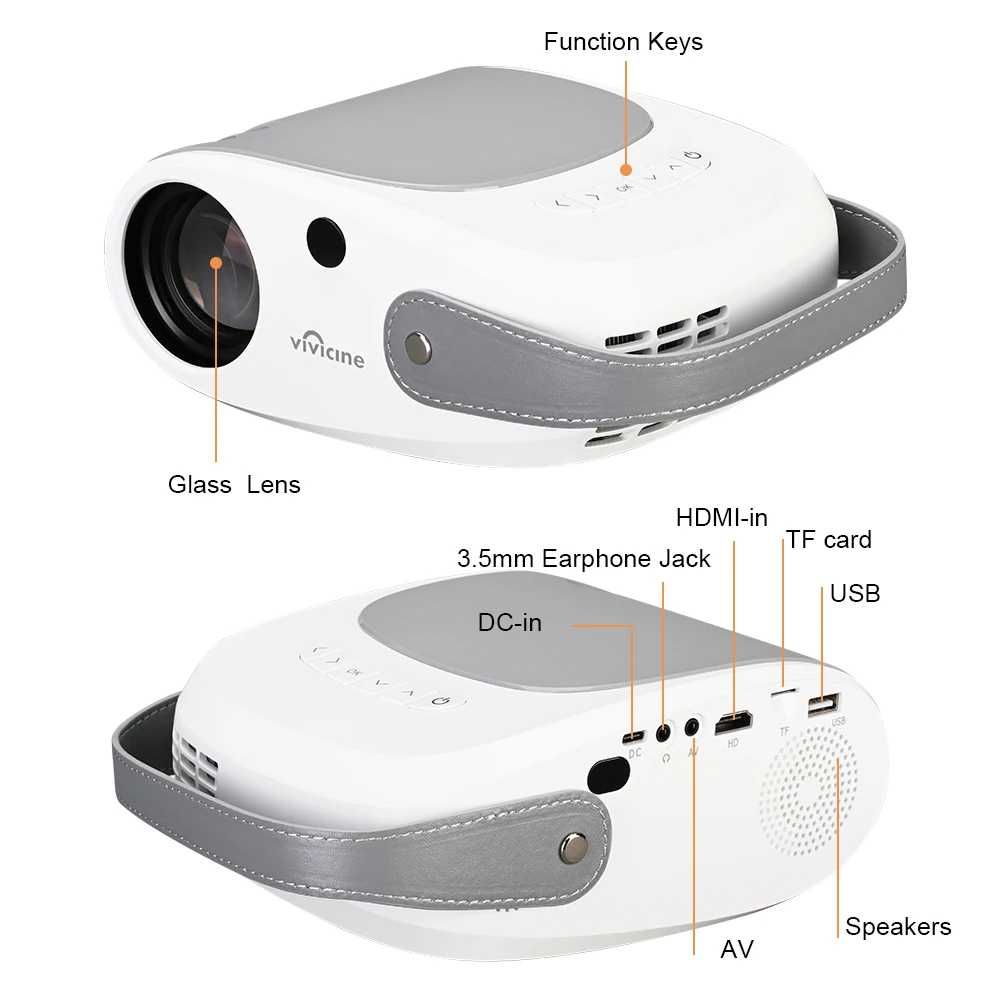 Проектор за домашно кино, Vivicine 720p HD видео, HDMI USB PC 1080p
