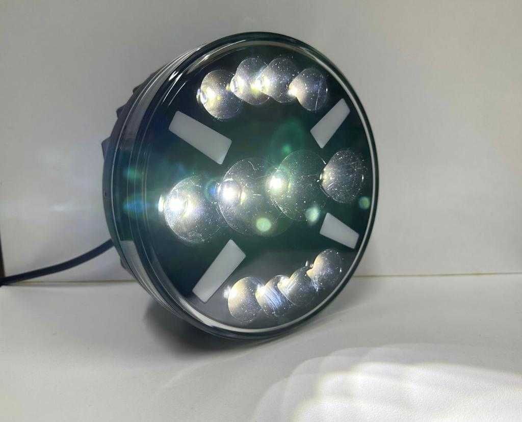 Халоген диоден кръгъл 18 см , 12 LED диода+NEON дневни светлини,12-24V